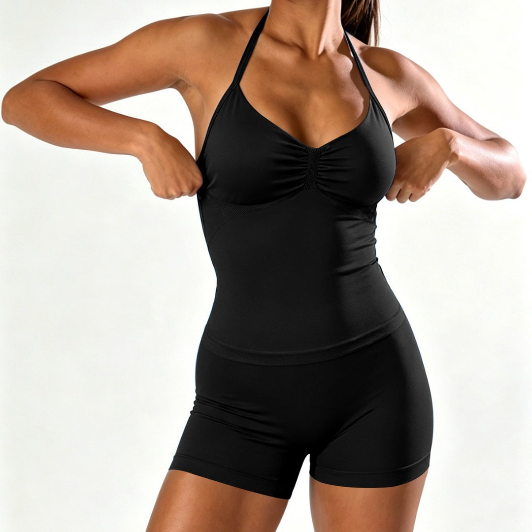 Women's sporty jumpsuit with gathered neckline Mune Fashion