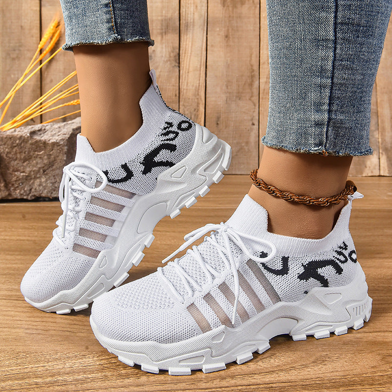 Women's Sporty Breathable Sneakers with Elastic Last and Non-Slip Sole Mune Fashion