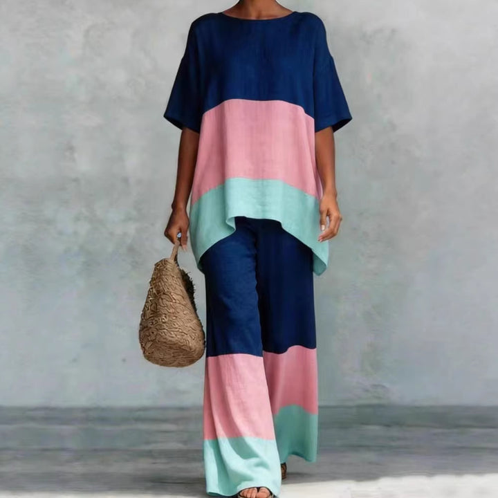 Women's Stylish and Casual Two-Piece Set with Geometric Design Mune Fashion