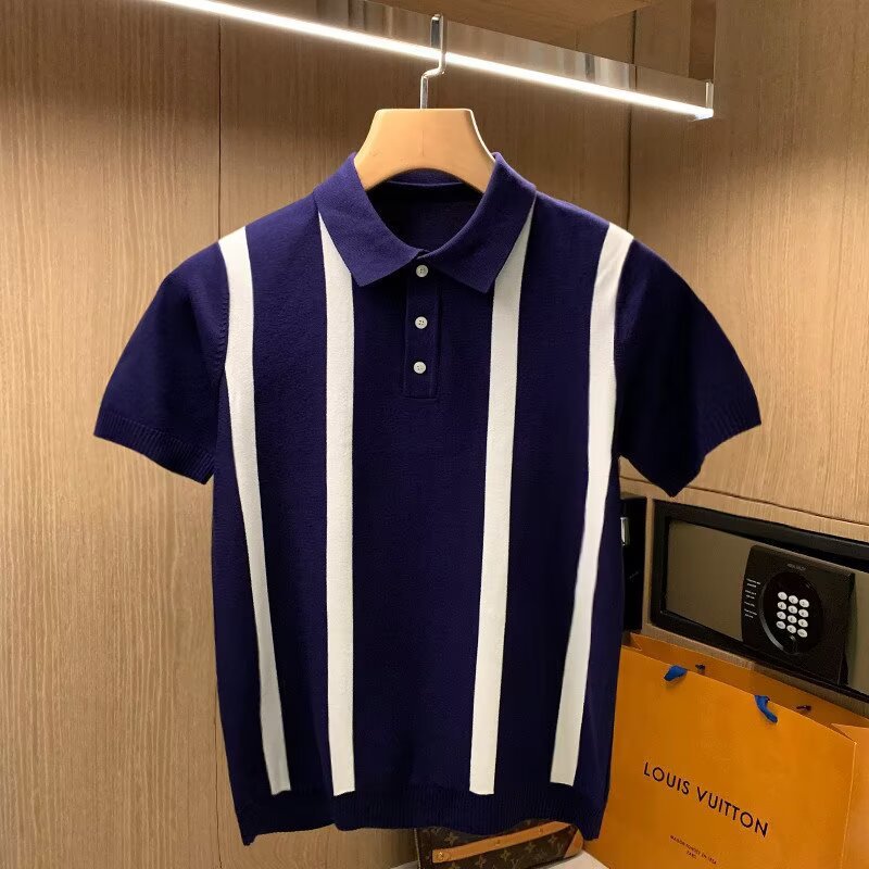 Men's Fashionable Polo Shirt with Stripes Mune Fashion