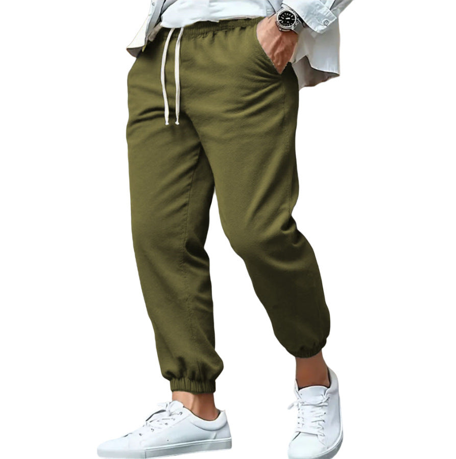 Men's nan tapered sweat joggers with elastic waistband, drawstring, and cuffed hems Mune Fashion