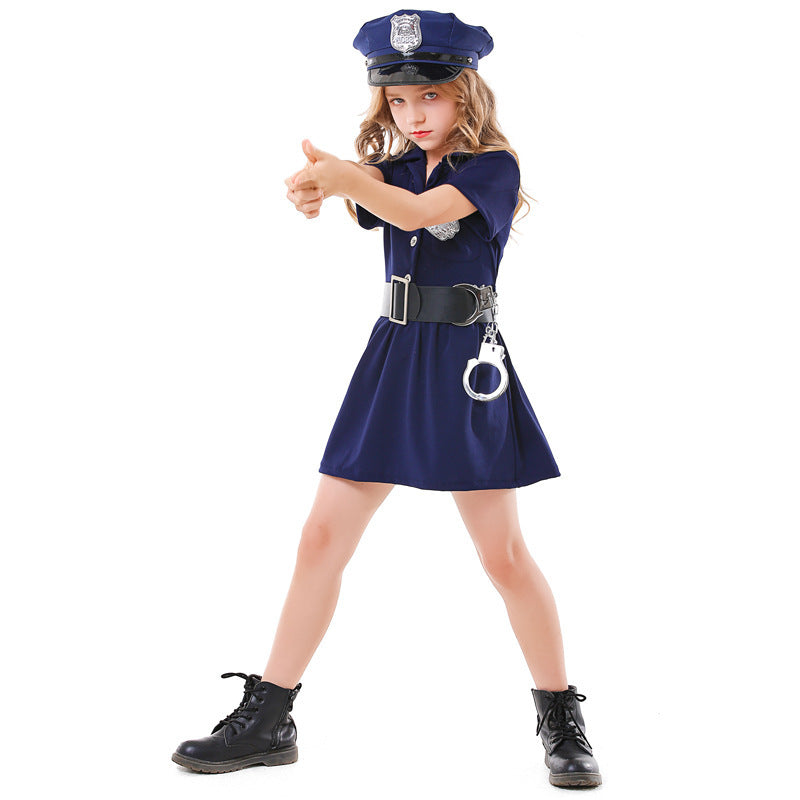 Girls Police Costume with Skirt and Stylish Accessories Mune Fashion