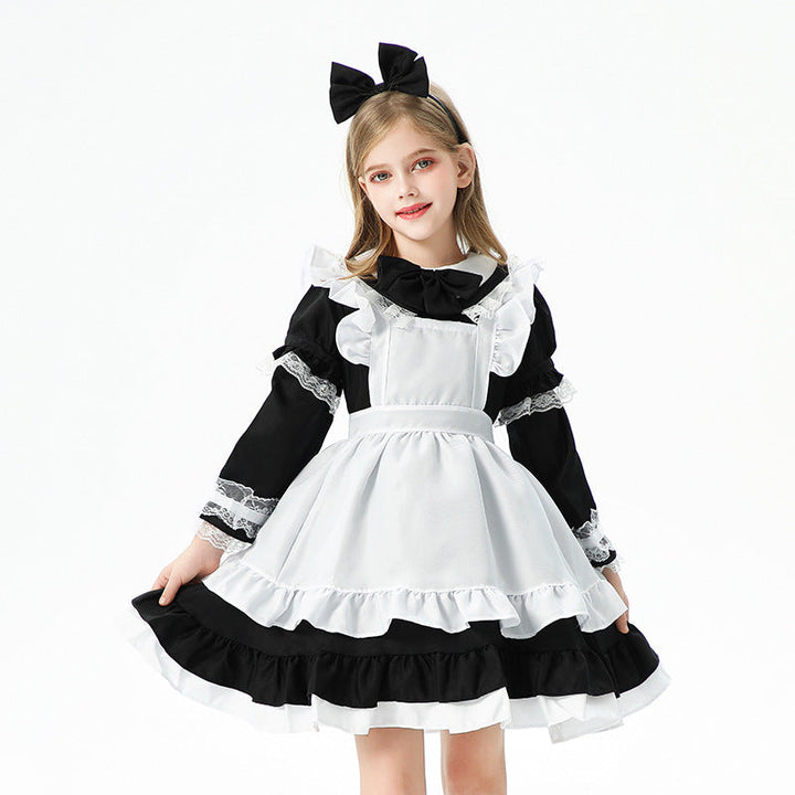 Girl's playful maid dress with ruffle details Mune Fashion
