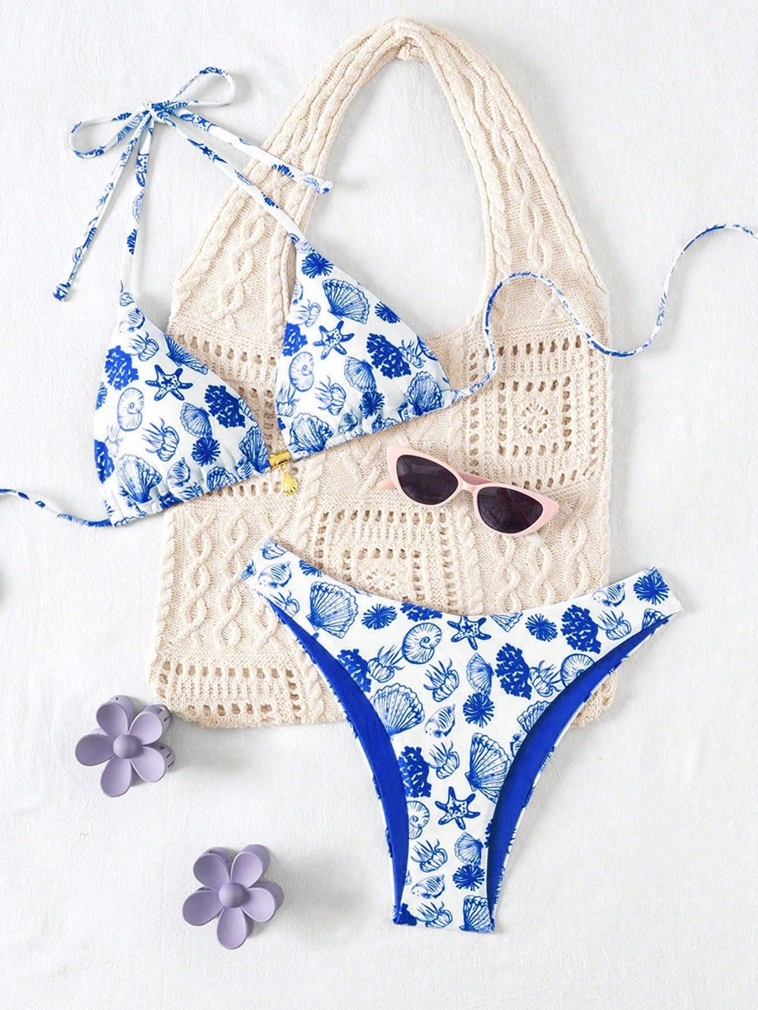Women's Polka Dots Triangle Bikini with Adjustable Straps Mune Fashion