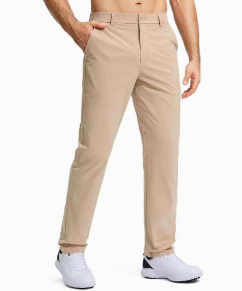 Men's elastic golf twill pants with straight cut, wrinkle-free material and concealed zipper pocket Mune Fashion