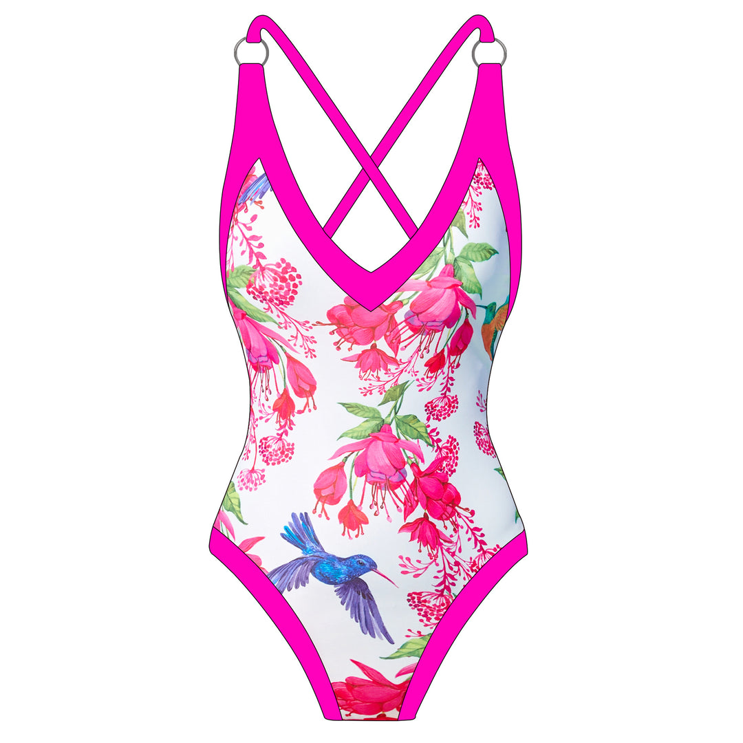 Women's swimsuit with floral design and matching beach skirt Mune Fashion