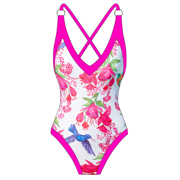 Women's swimsuit with floral design and matching beach skirt Mune Fashion