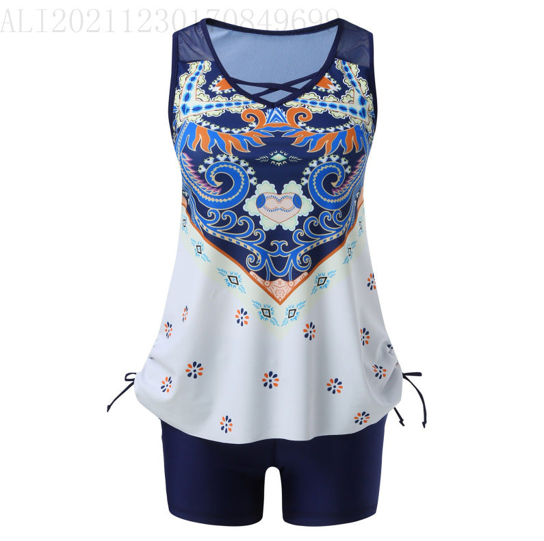 Ladies' swimsuit top with elegant lace insert and casual cut Mune Fashion