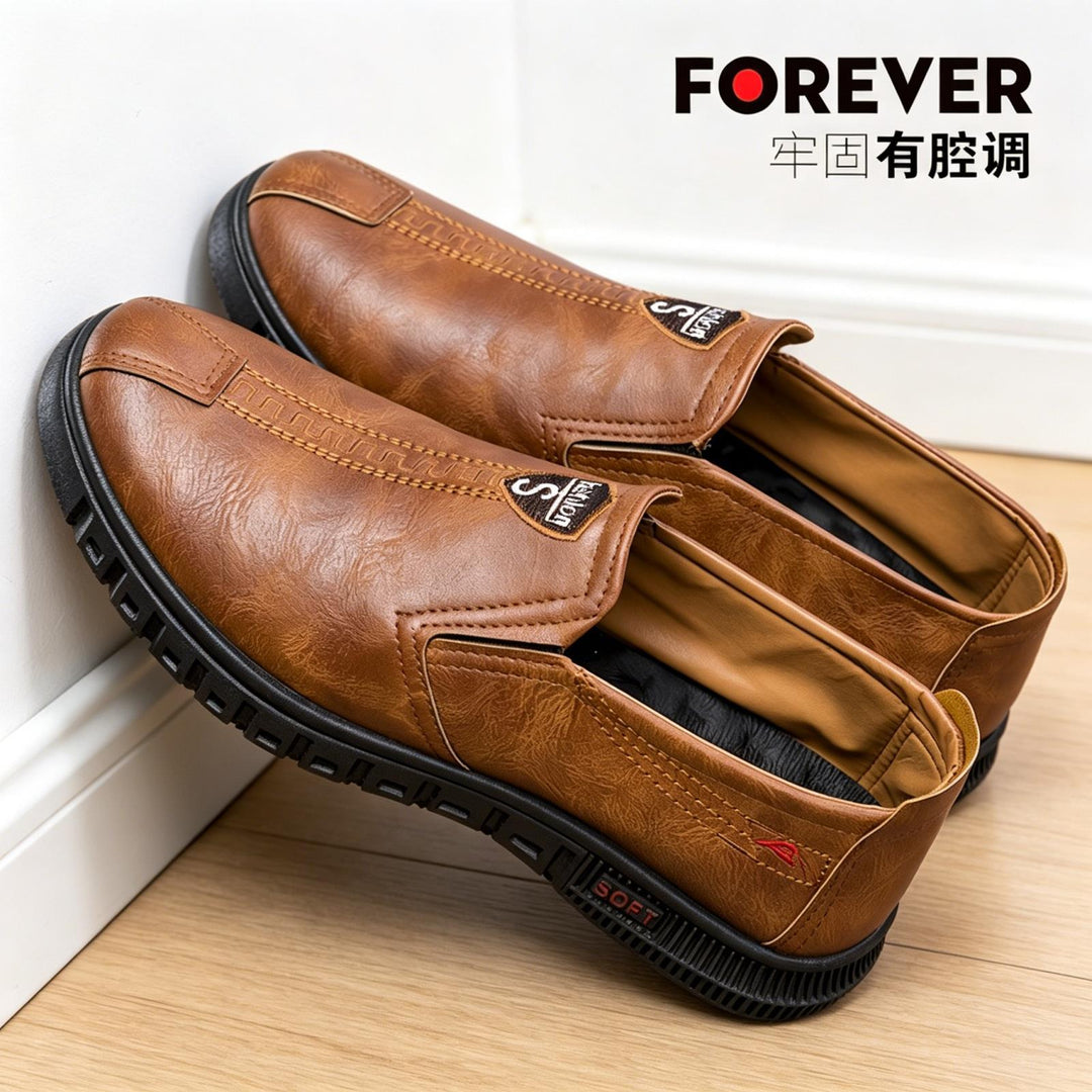 Men's Comfortable Slip-On Leather Shoes Mune Fashion