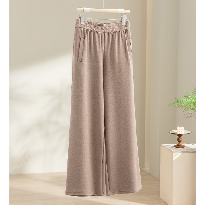 Women Wide Satin Pants with High Elastic Waistband and Flowing Draping Mune Fashion