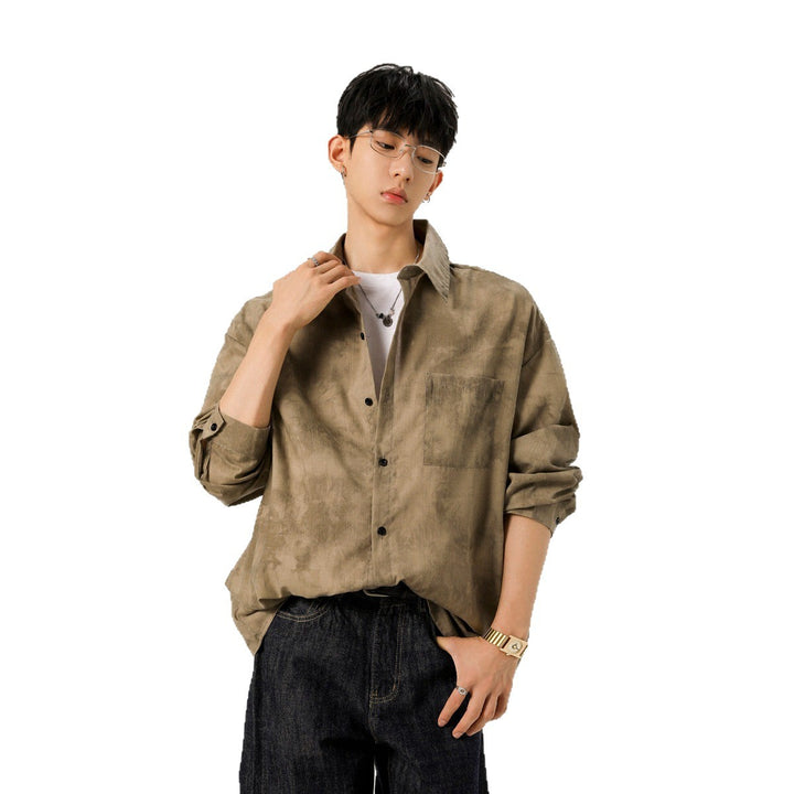 Men's Oversized Linen Look Shirt with Chest Pocket Mune Fashion