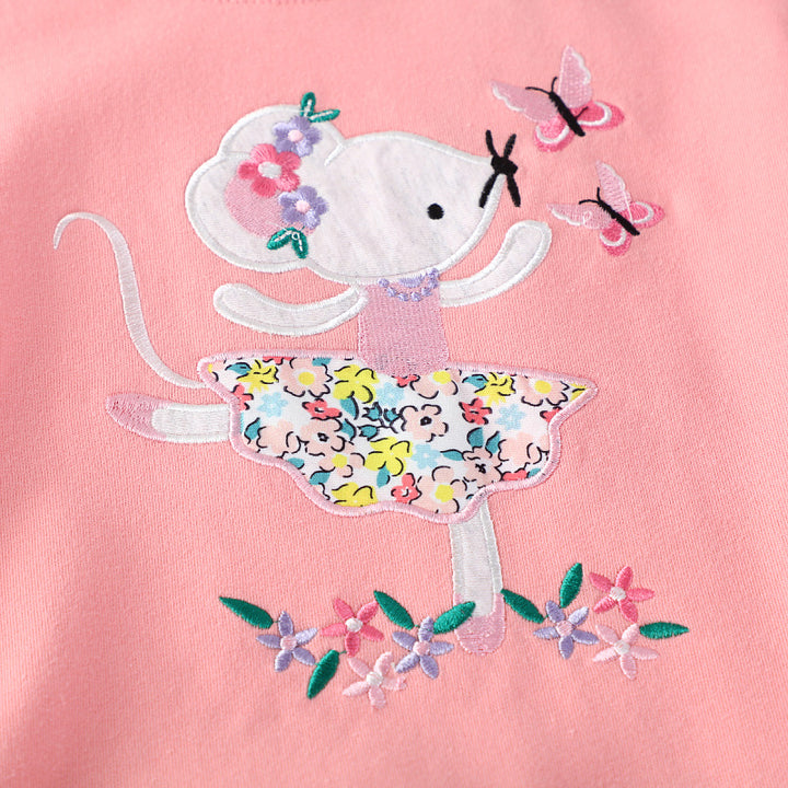 Girl sweatshirt with playful mouse design Mune Fashion