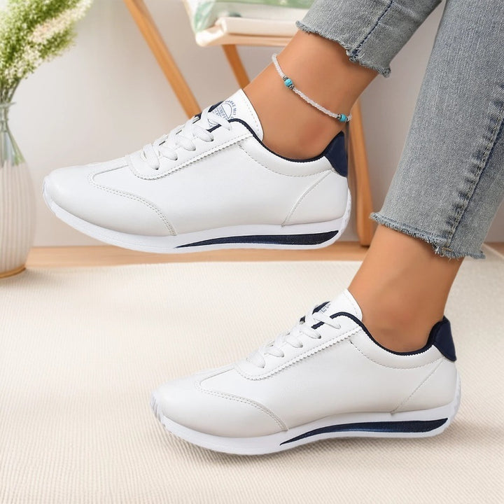 Damen Sneaker mit leichter Keilsohle und kontrastfarbenem Fersenpatch Mune Fashion