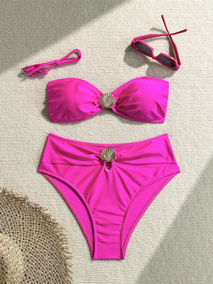 Women Elegant Bikini Set with Fashionable Shell Design Mune Fashion