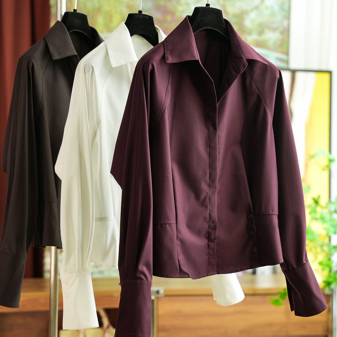 Women's Fashion Blouse with Light Draping Effect Mune Fashion