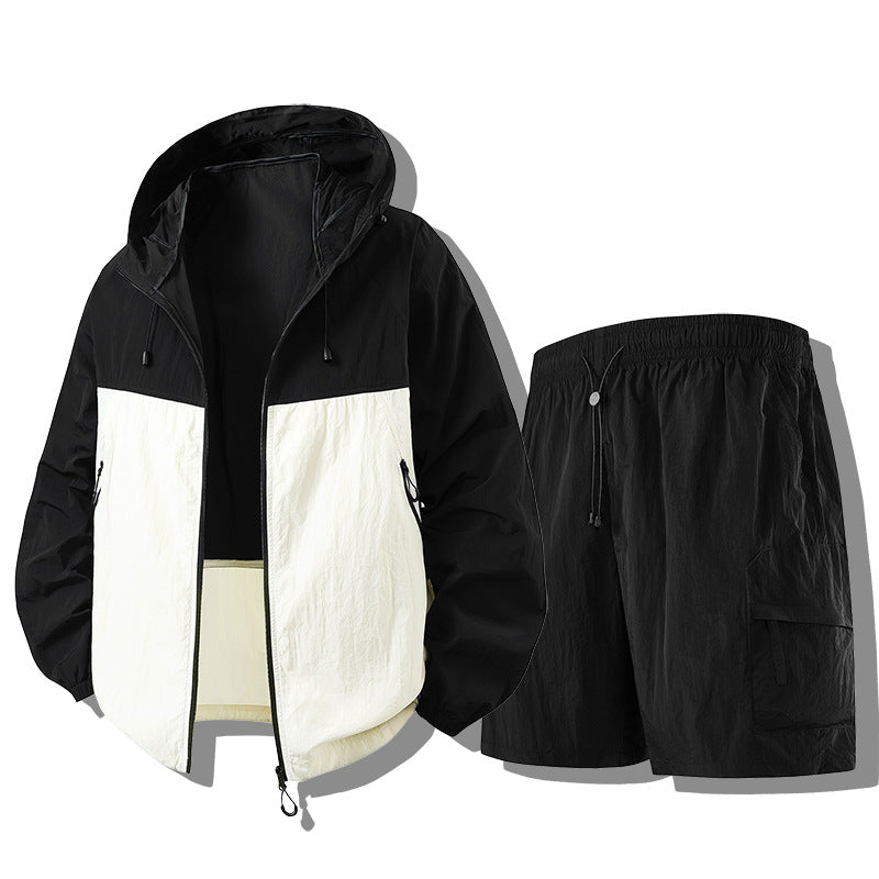 Men's Weatherproof Functional Jacket with Lightweight Shorts