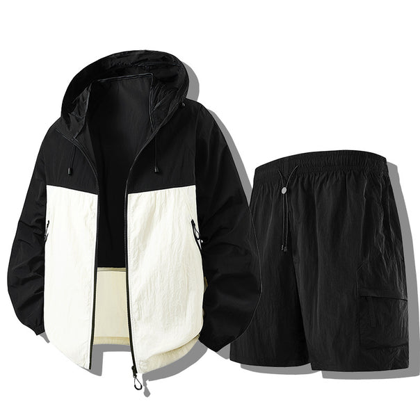 Men's Weatherproof Functional Jacket with Lightweight Shorts