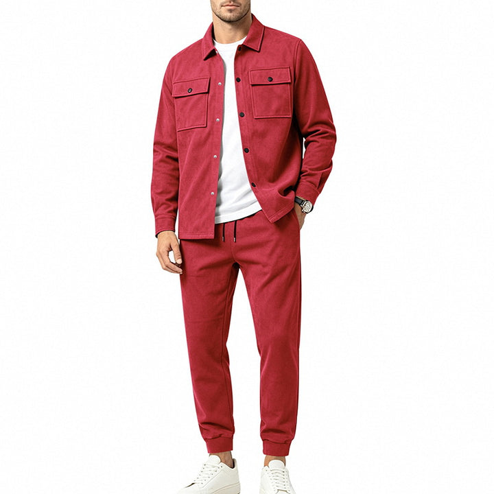 Men's overshirt and jogger set made from soft cotton mix Mune Fashion