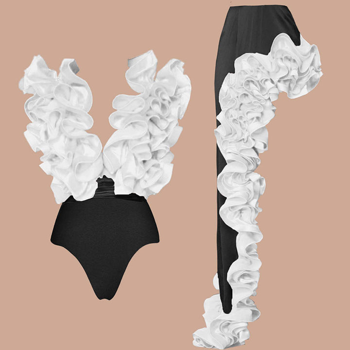Women's eye-catching swimsuit and palazzo pants set Mune Fashion