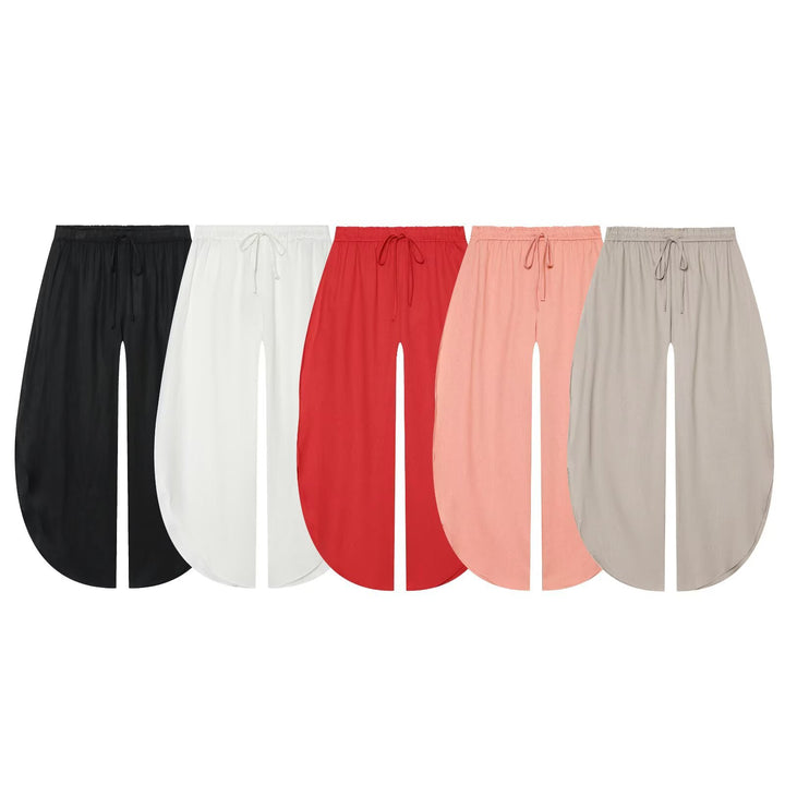 Ladies Beach Midi Skirt with Drawstring Waist, Front Slit and Rounded Hem Mune Fashion