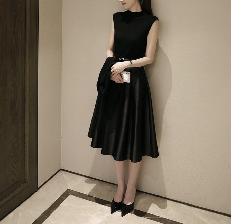 Ladies Elegant Midi Tulle Skirt with Swirling Hem Mune Fashion