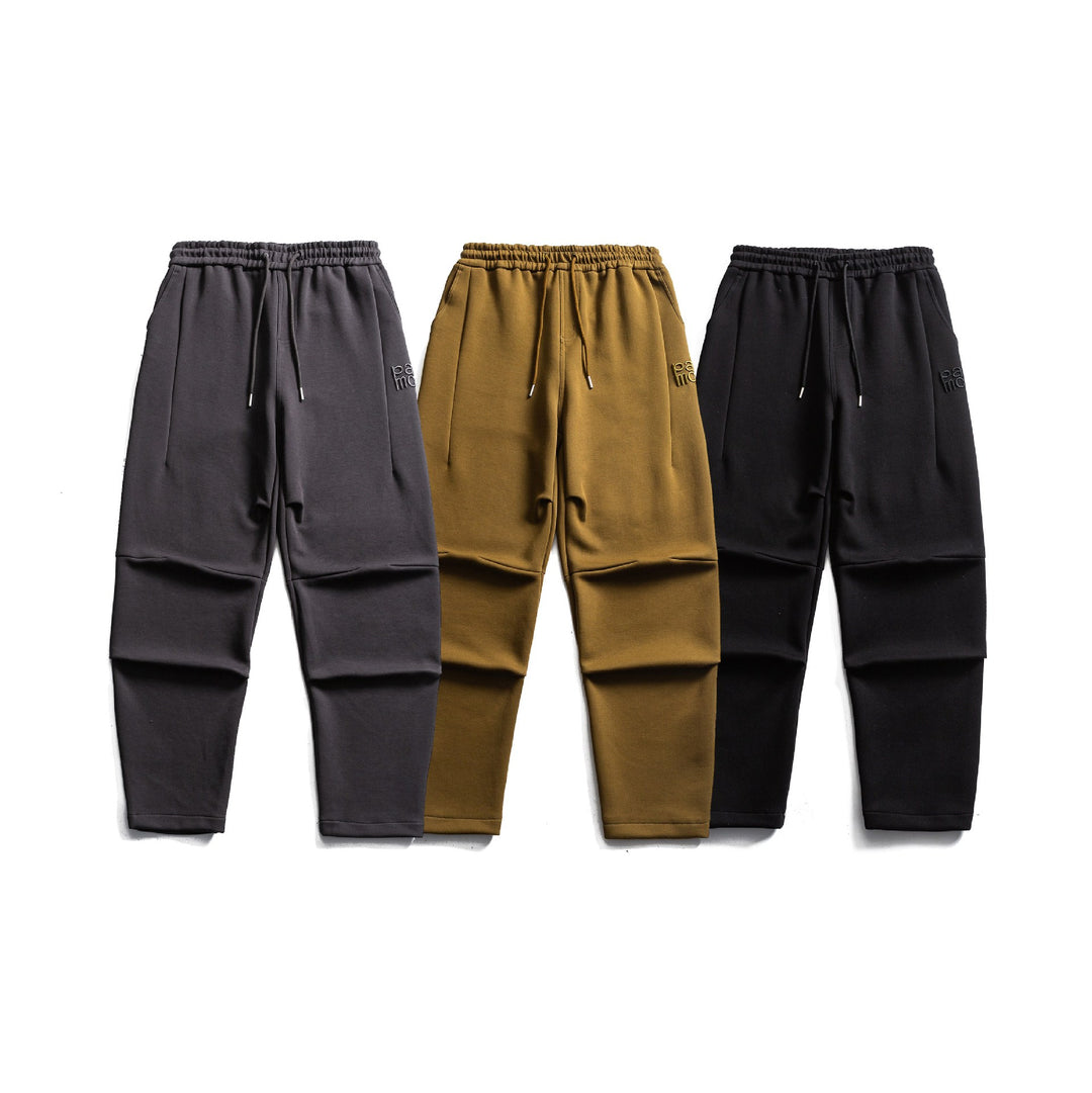 Men's Tapered Jogging Pants with Elastic Waistband and Knee Panels Mune Fashion