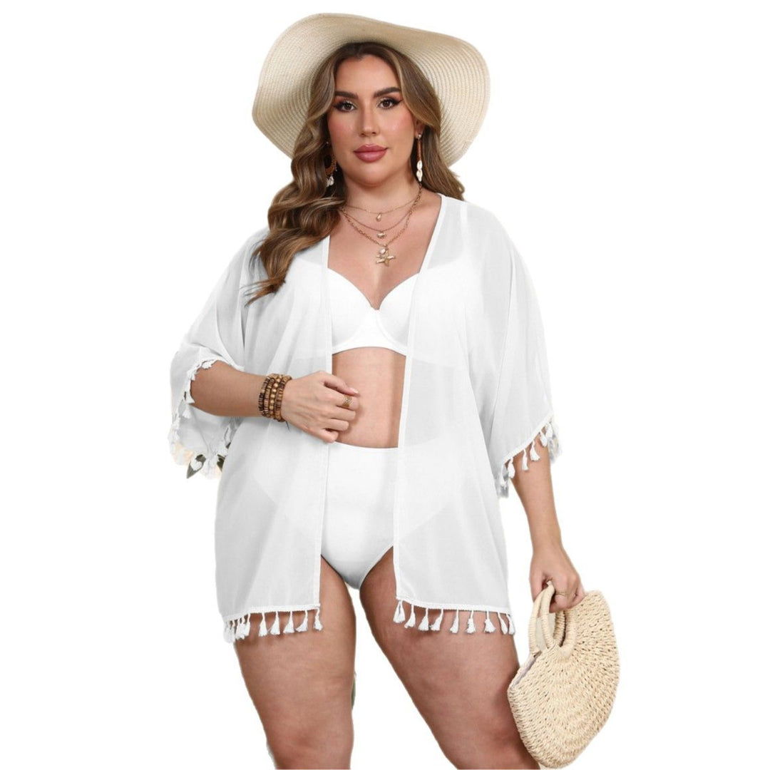 Women airy kaftan with charming fringe hem Mune Fashion