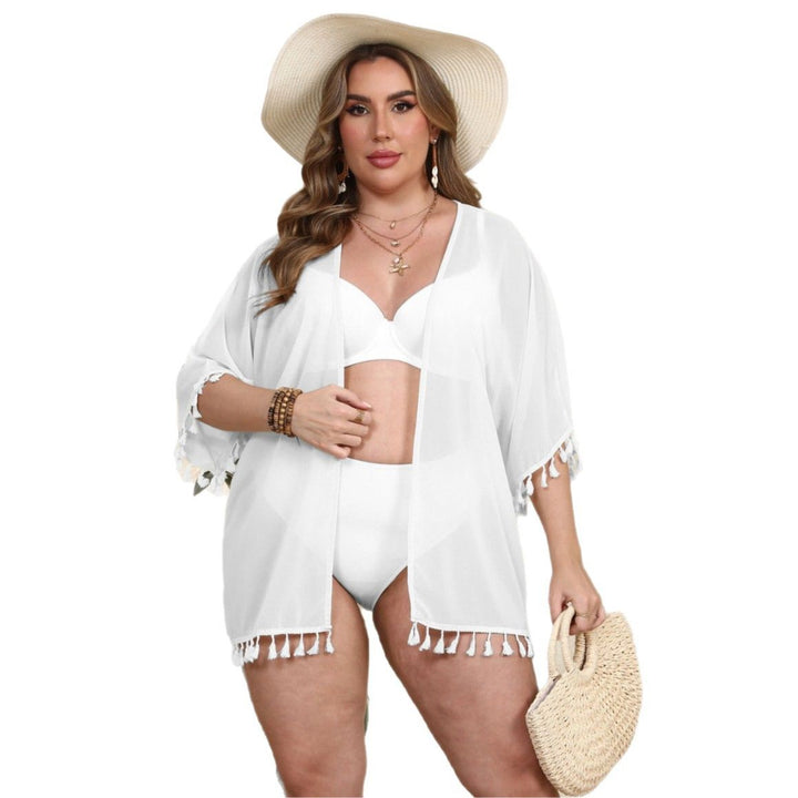 Women airy kaftan with charming fringe hem Mune Fashion