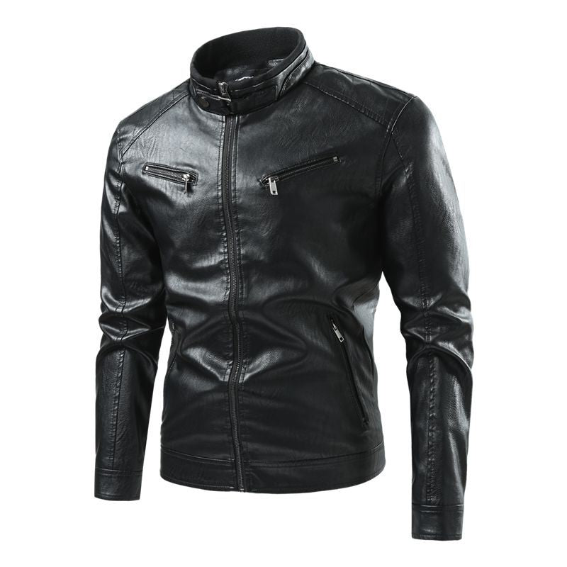 Men's Stylish Leather Jacket with Quilted Details Mune Fashion