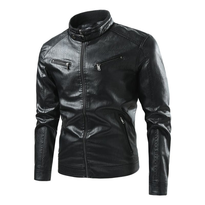 Men's Stylish Leather Jacket with Quilted Details Mune Fashion