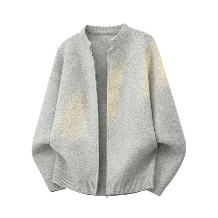 Women's Oversize Polo Collar Knit Sweater with Button Placket and Ribbed Hem Mune Fashion