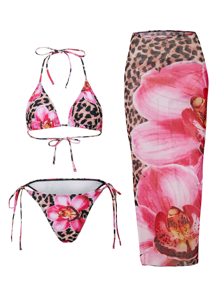 Women's triangle bikini with floral and animal pattern Mune Fashion