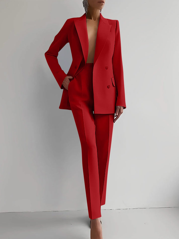 Women's Elegant Double Blazer-Pants Set Mune