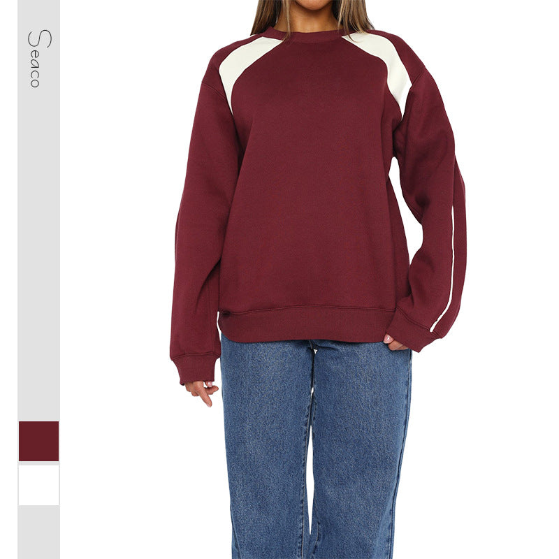 Women's Oversized Sweatshirt with Contrast Raglan Sleeves Mune Fashion