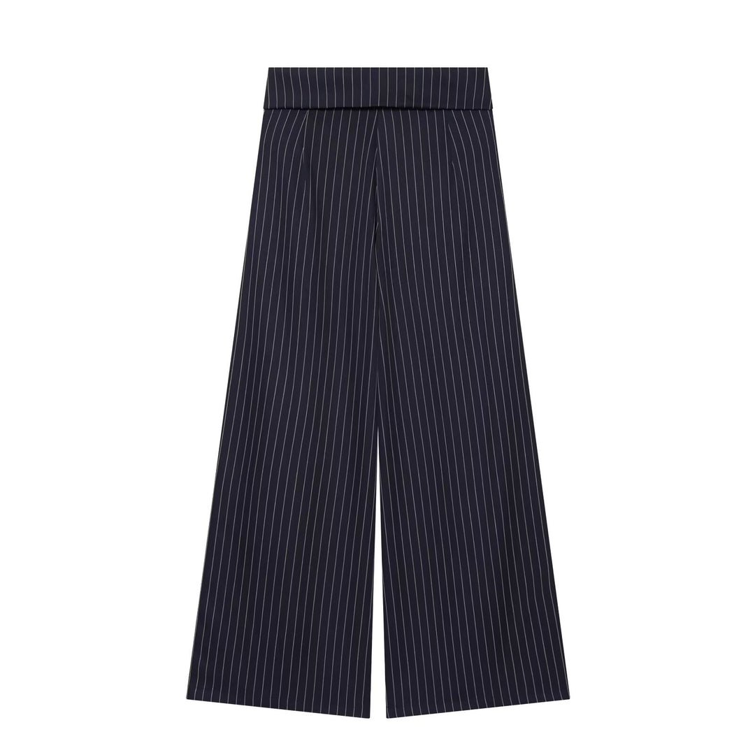 Women's Wide Culotte Pants with High Waist, Drawstring and Front Leg Slits Mune Fashion