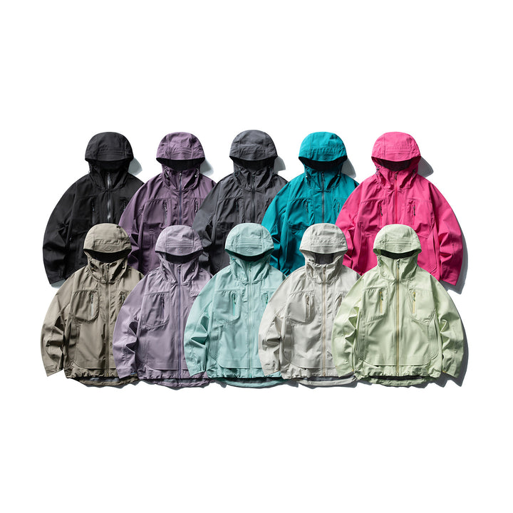Women's water-repellent softshell jacket with hood and two-way zipper Mune Fashion
