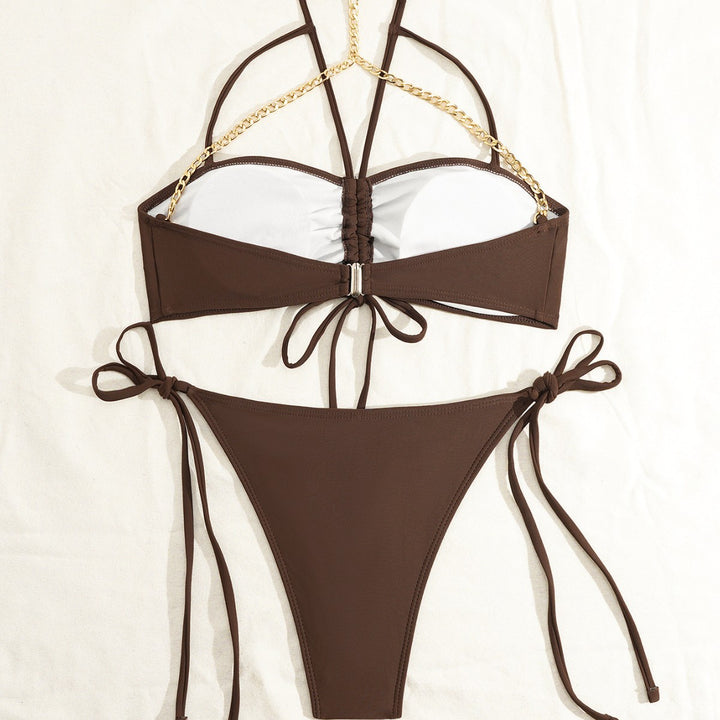 Ladies High-Quality Bikini Set with Sophisticated Chain Detail Mune Fashion