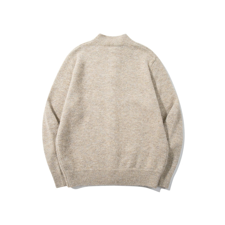 Unisex Chunky Knit Boucle Cardigan with Stand-Up Collar and Button Placket Mune Fashion