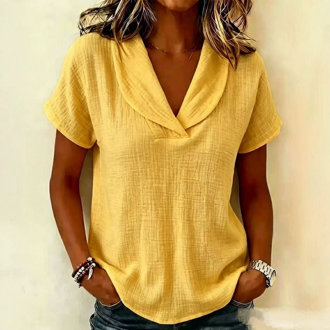 Women Casual and Comfortable Top with Stylish Collar Mune Fashion