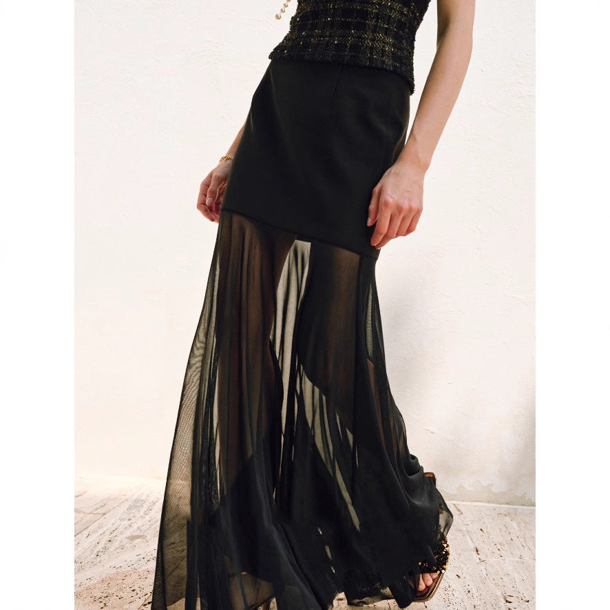 Ladies Elegant Midi Skirt made of delicate Chiffon Mune Fashion
