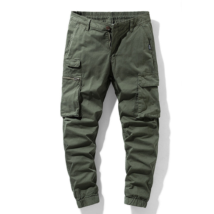 Herren Freizeits-Utility-Cargohose im Joggerstil mit teil-elastischem Bund und multifunktionalen Frontklappen Mune Fashion