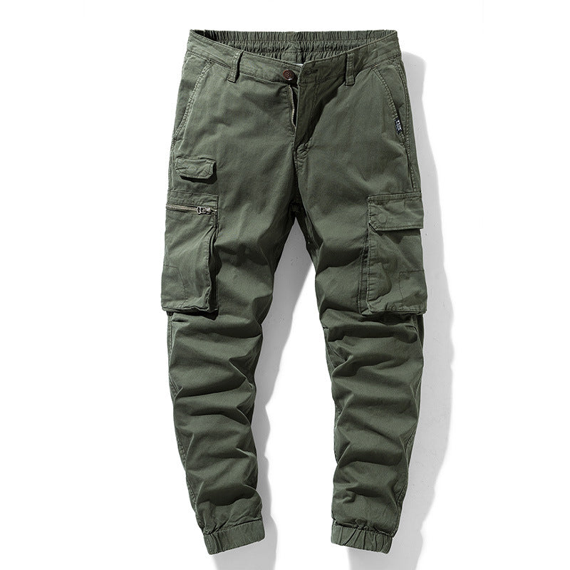 Herren Freizeits-Utility-Cargohose im Joggerstil mit teil-elastischem Bund und multifunktionalen Frontklappen Mune Fashion