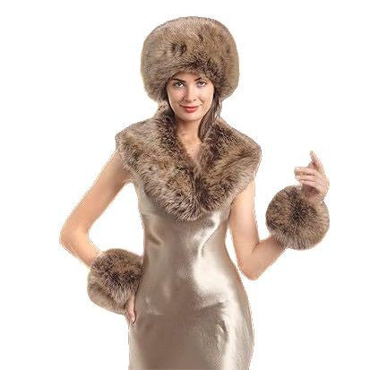 Women's Removable Faux Fur Stole with Voluminous Shawl Collar Mune Fashion