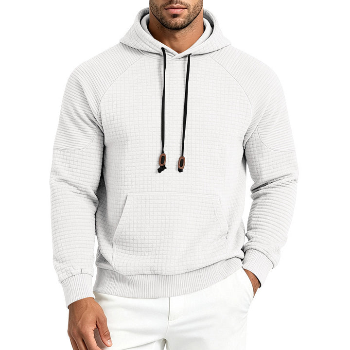 Men's Thermal Waffle Hoodie with Raglan Sleeves and Kangaroo Pocket Mune Fashion