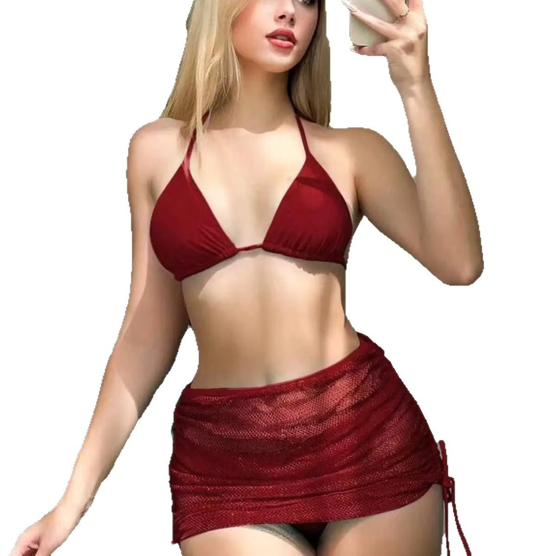 Women's triangle bikini with elegant wrap skirt look Mune Fashion