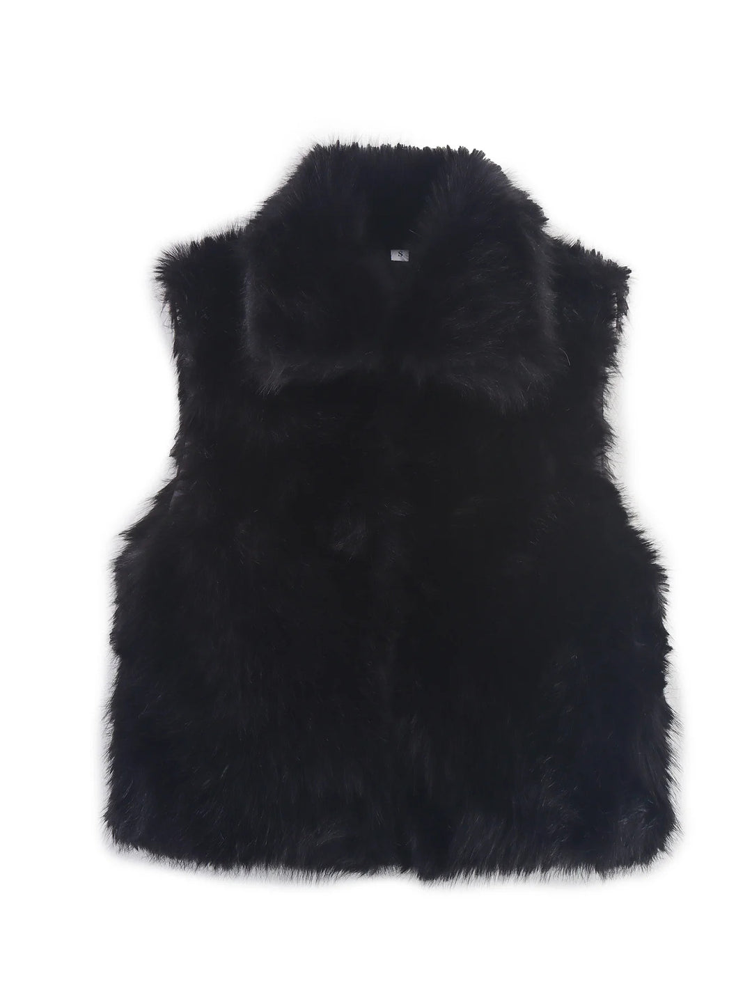 Women's cozy faux fur vest with wide collar, padded lining, and feminine tailoring Mune Fashion
