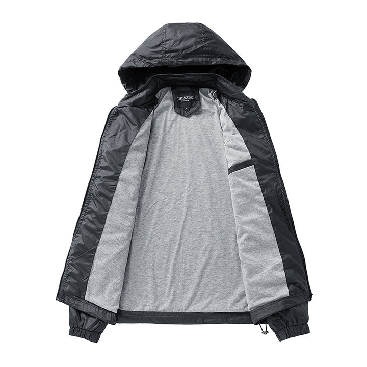 Men's lightweight water-repellent compact packable windbreaker with hood Mune Fashion