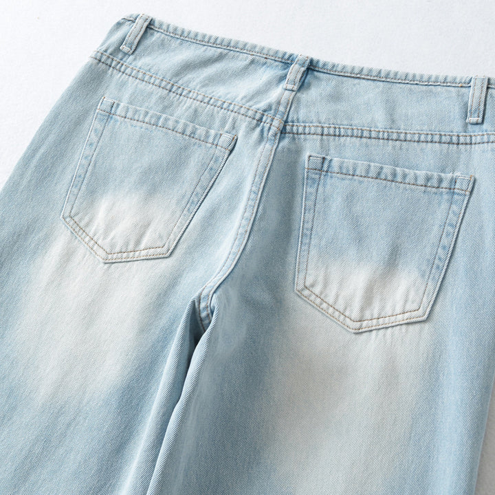 Women Highwaist Cropped Jeans with straight cut and wide leg Mune Fashion