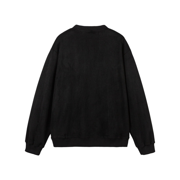 Women Cropped Oversized Sweatshirt with integrated blouse insert and V-neck Mune Fashion