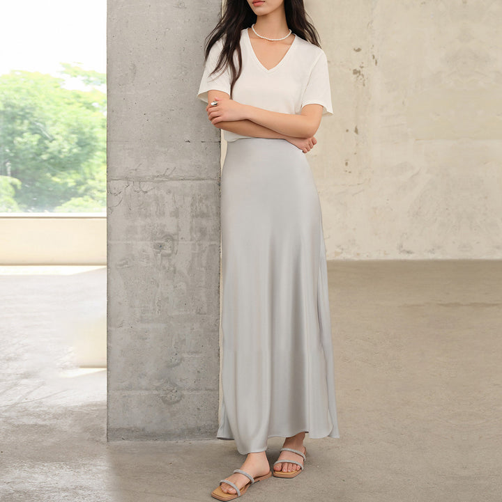 Women's Flowing Maxi Skirt made of high-quality Satin Mune Fashion